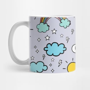 Rainbow and Cloud Funny summer Pattern Mug